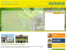 Tablet Screenshot of nangelilayurvedamedicalcollege.org